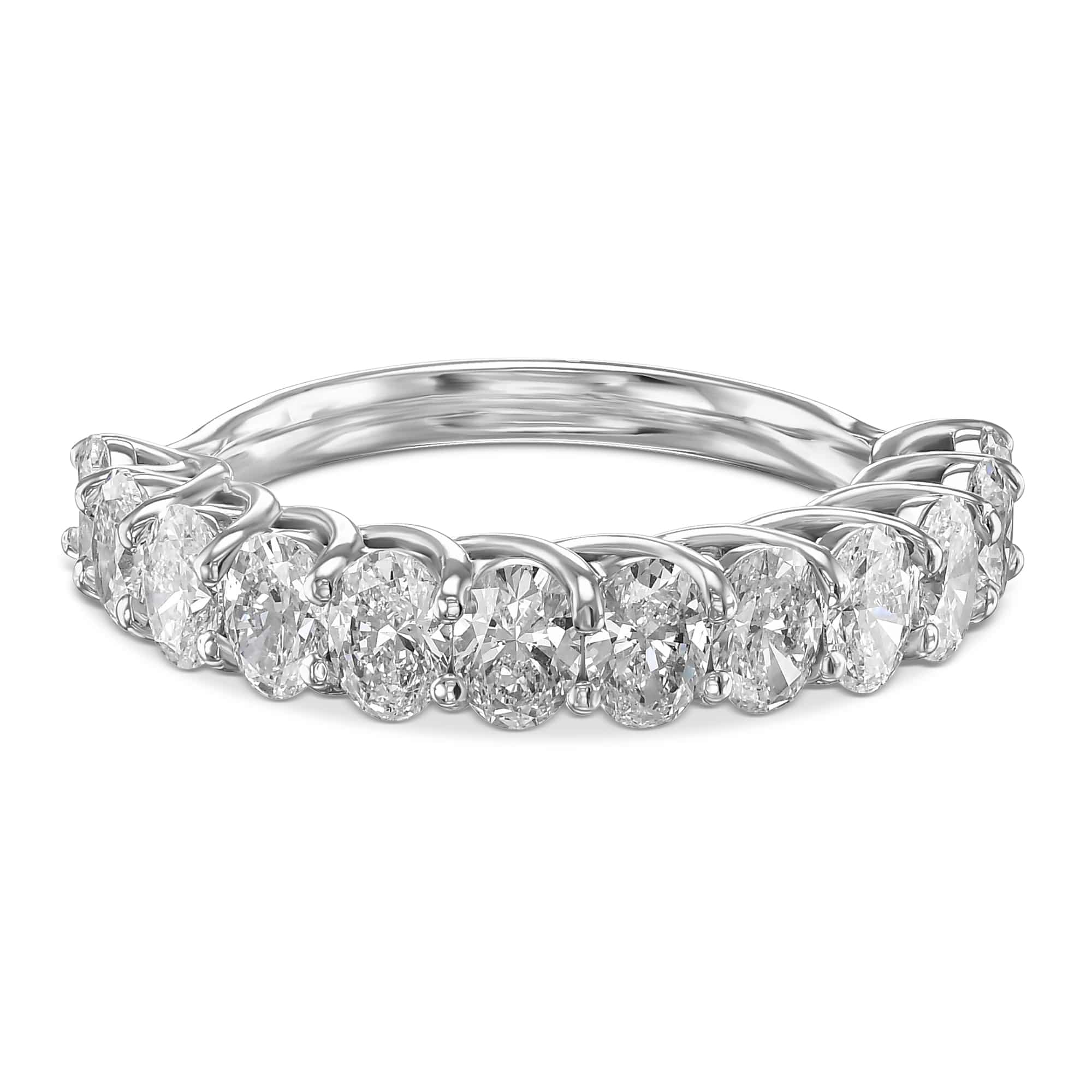 Lab Grown Oval 11 Diamond Half Eternity Ring WONDER JEWELERS