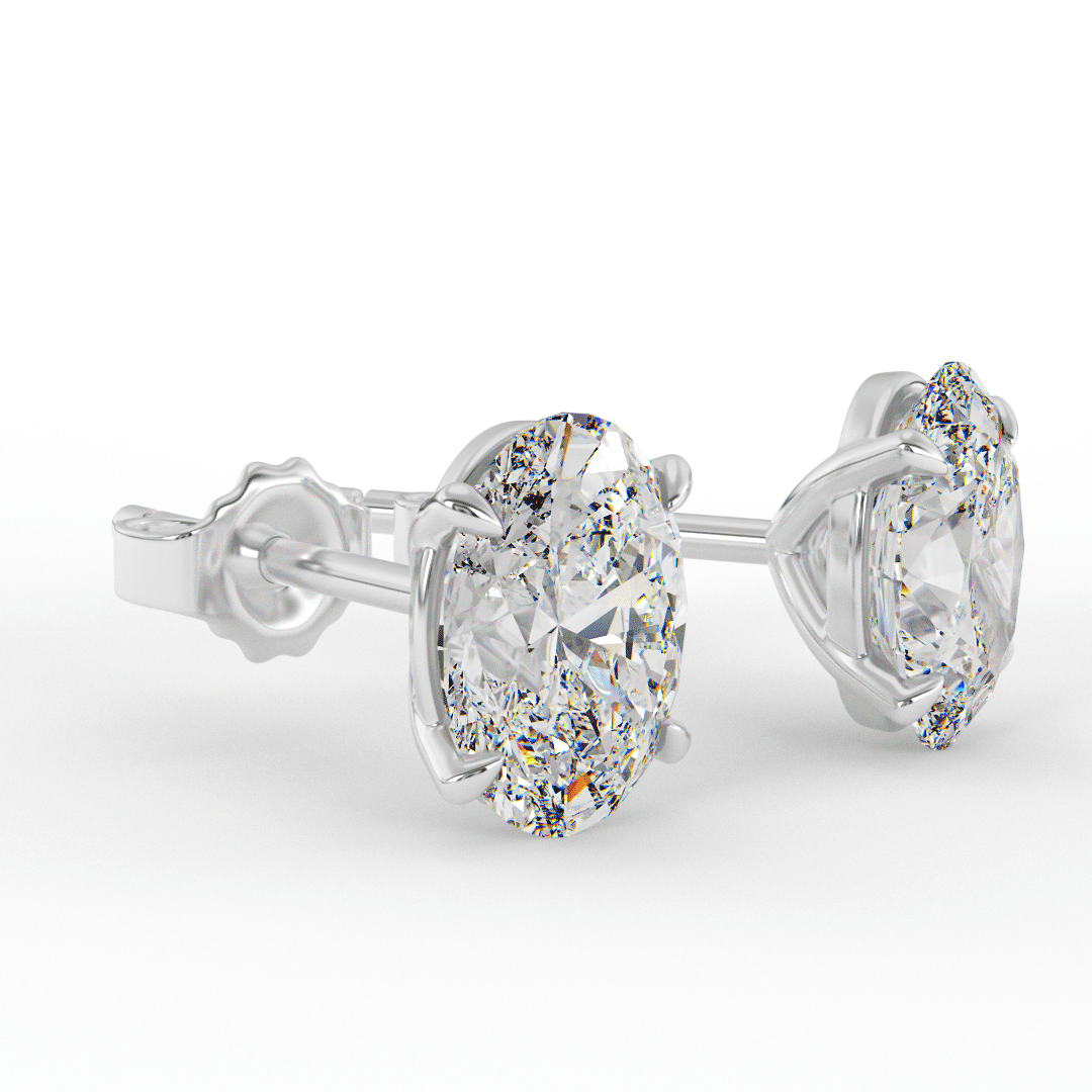 Lab Grown Diamond Oval Stud Earrings