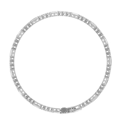 Round and Emerald Cut Lab Grown Diamond Tennis Bracelet