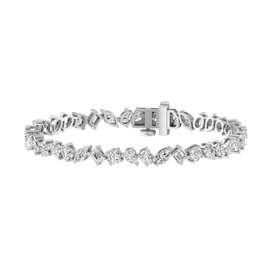 Multi Shaped Lab Grown Diamond Tennis Bracelet