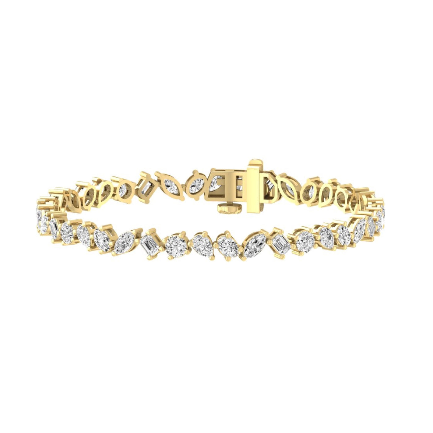 Multi Shaped Lab Grown Diamond Tennis Bracelet