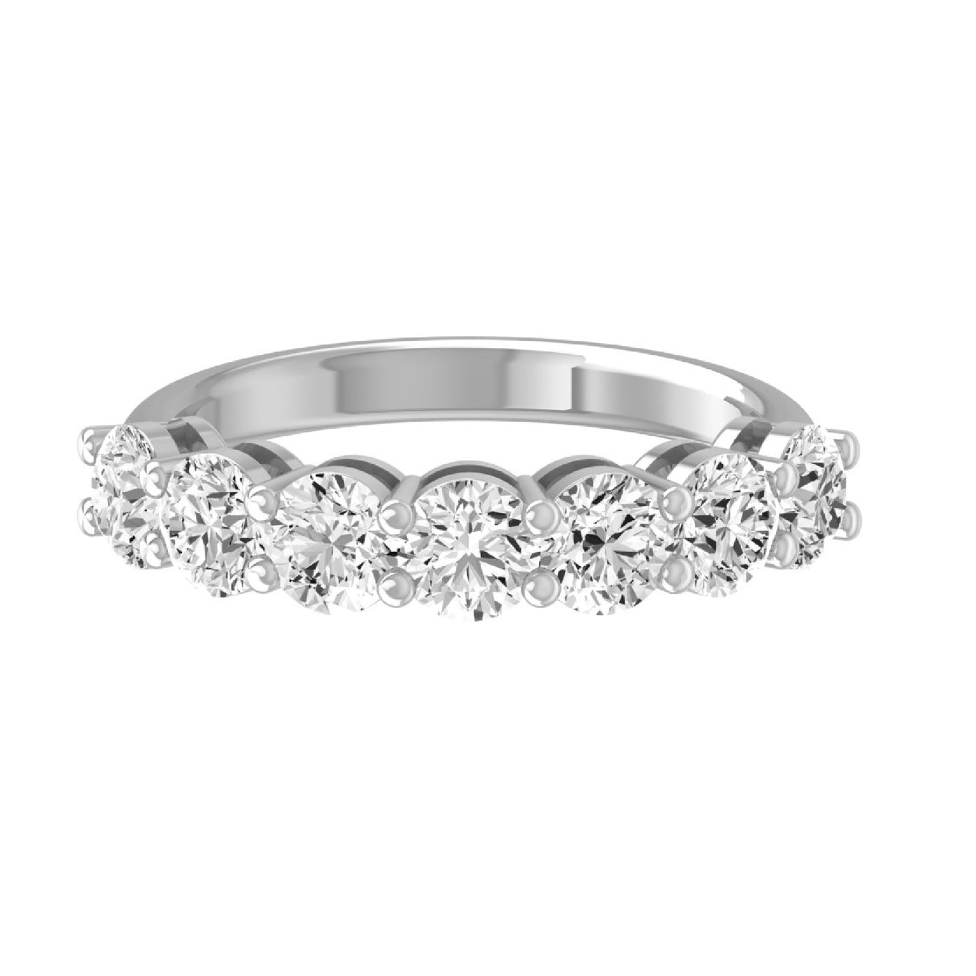 Lab Grown 7 Stone  Diamond Wedding Band Ring