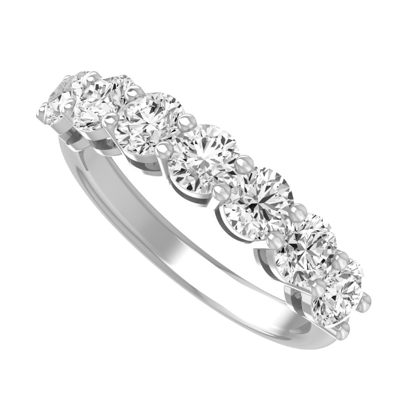 Lab Grown 7 Stone  Diamond Wedding Band Ring