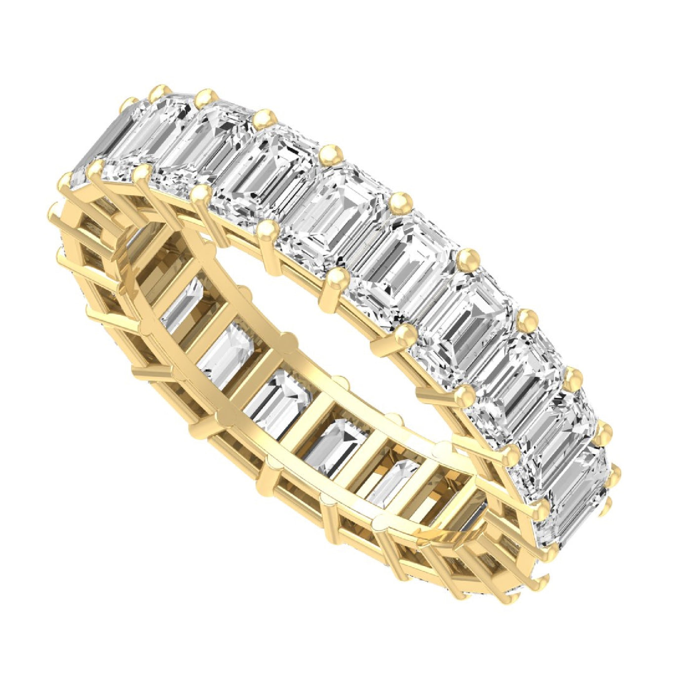 Lab Grown Emerald Diamond Eternity Band Ring