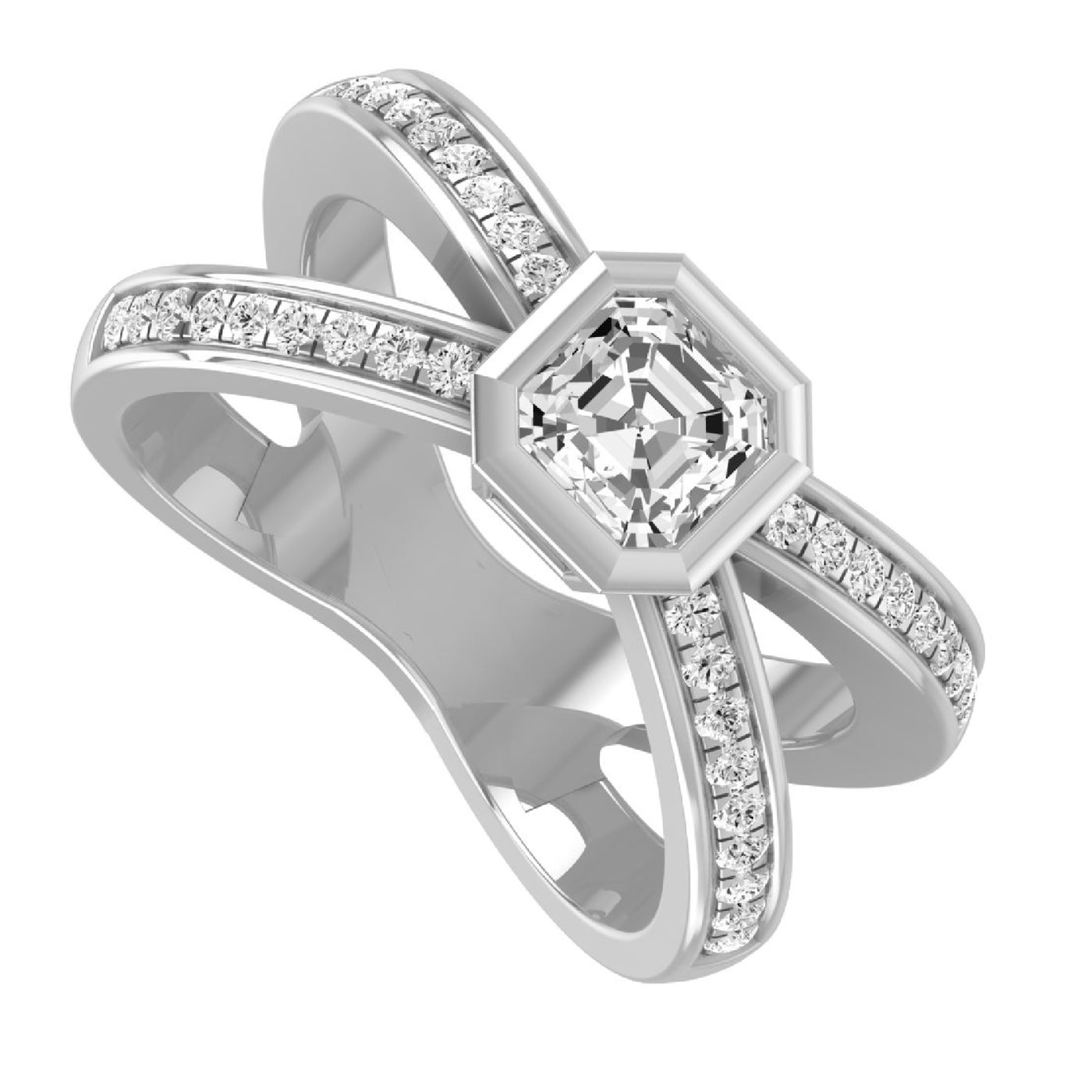 Asscher Diamond Engagement Ring