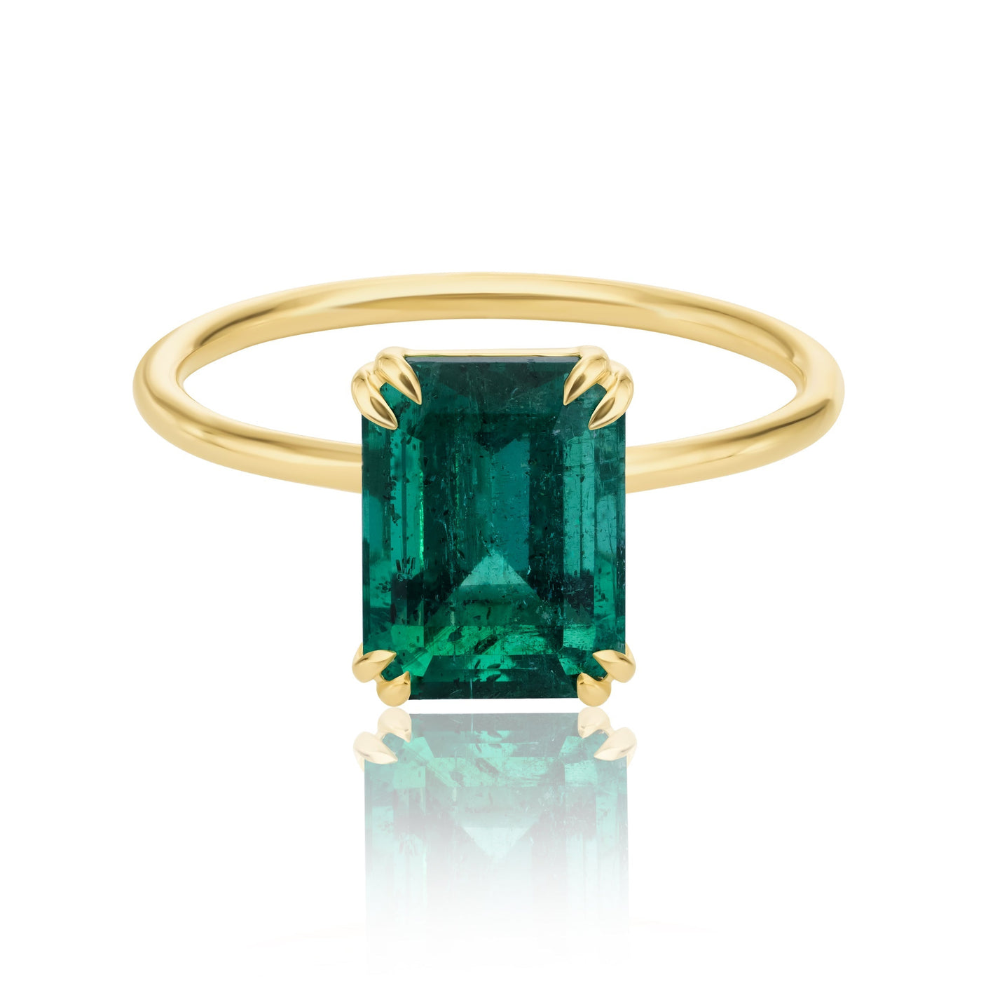 Solitaire Emerald Engagement Ring