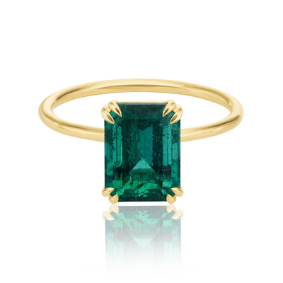 Solitaire Emerald Engagement Ring
