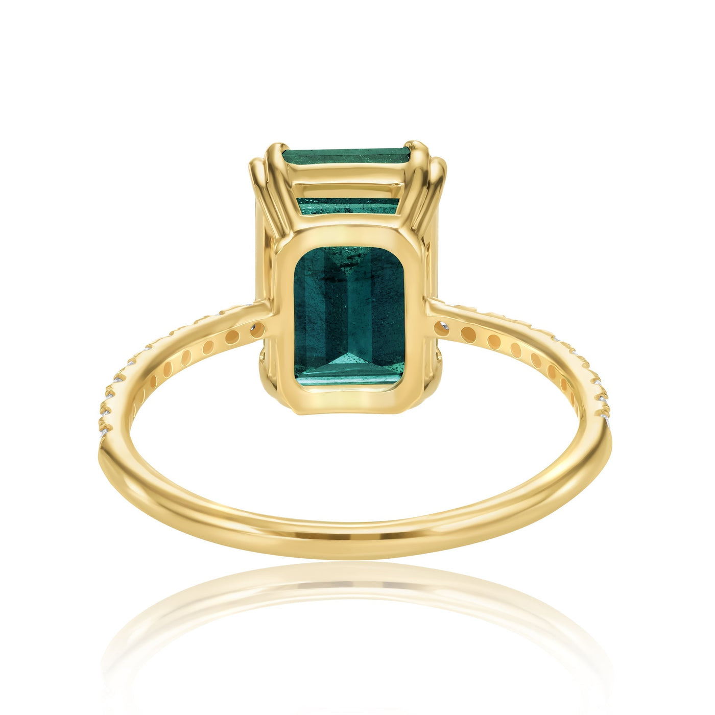 Emerald Pave Set Engagement Ring