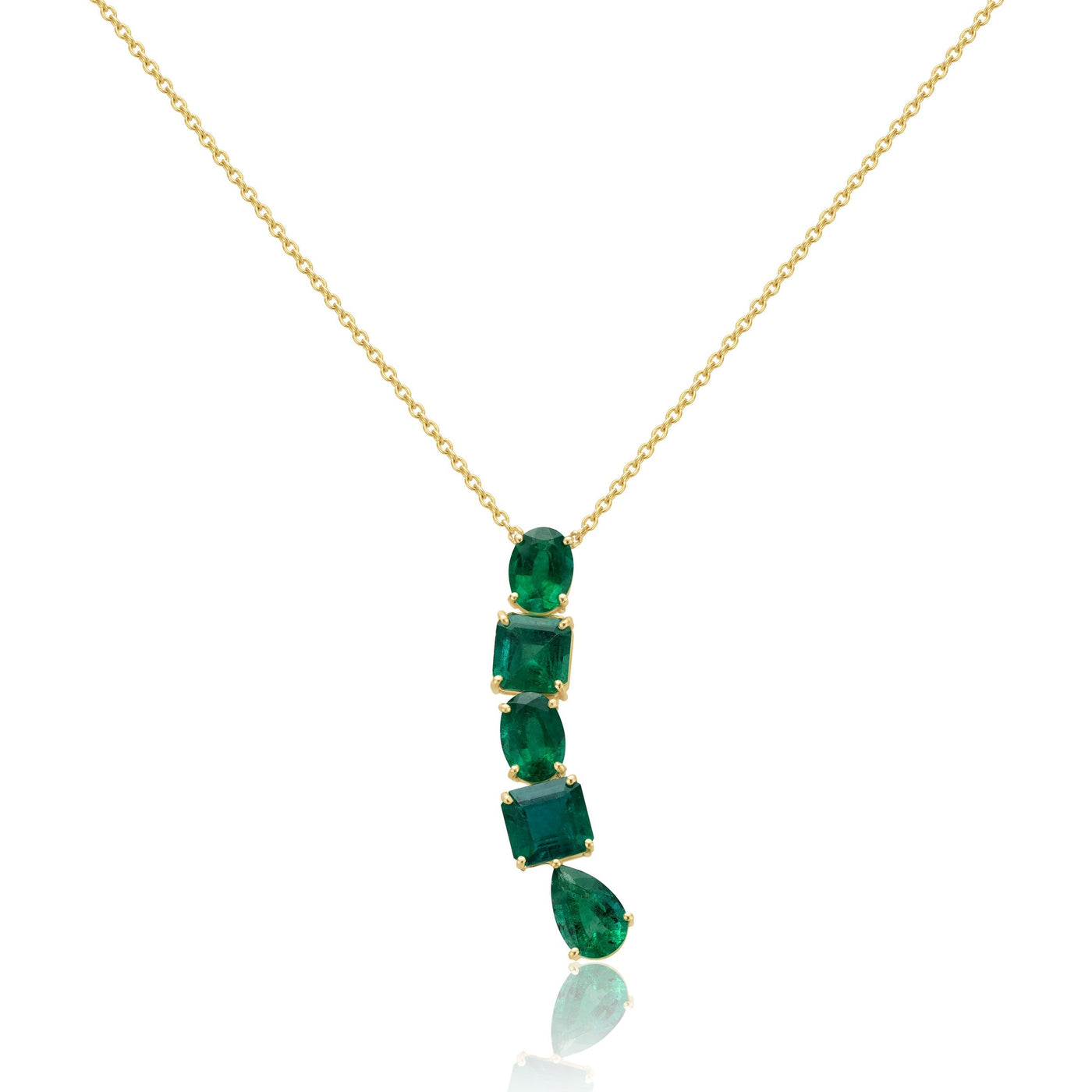 Mixed Shaped Emerald Necklace