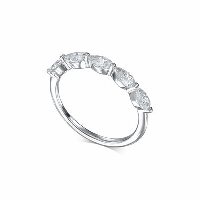 Pear Half Eternity Band, East to West