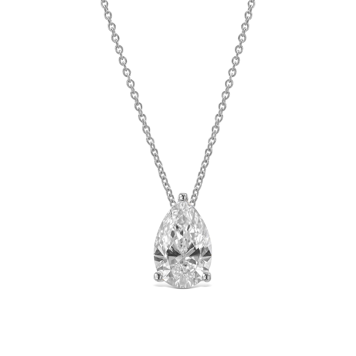 Solitaire Pear Diamond Necklace
