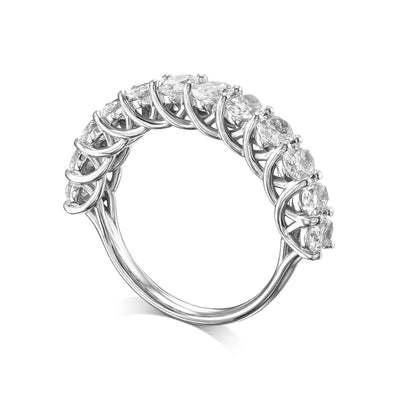 Oval 11 Diamond Half Eternity Ring