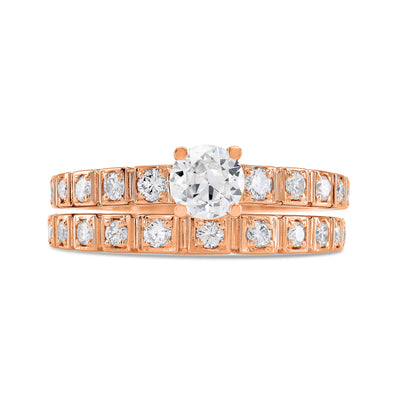 The Nancy Set Brilliant Round Lab Grown Engagement Ring and Wedding Band