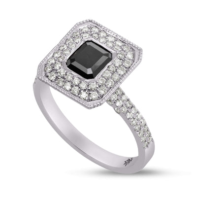 Tal Black and White Lab Grown Diamond Ring
