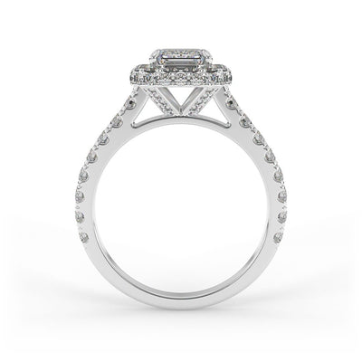 Bella Emerald Halo Set Engagement Ring