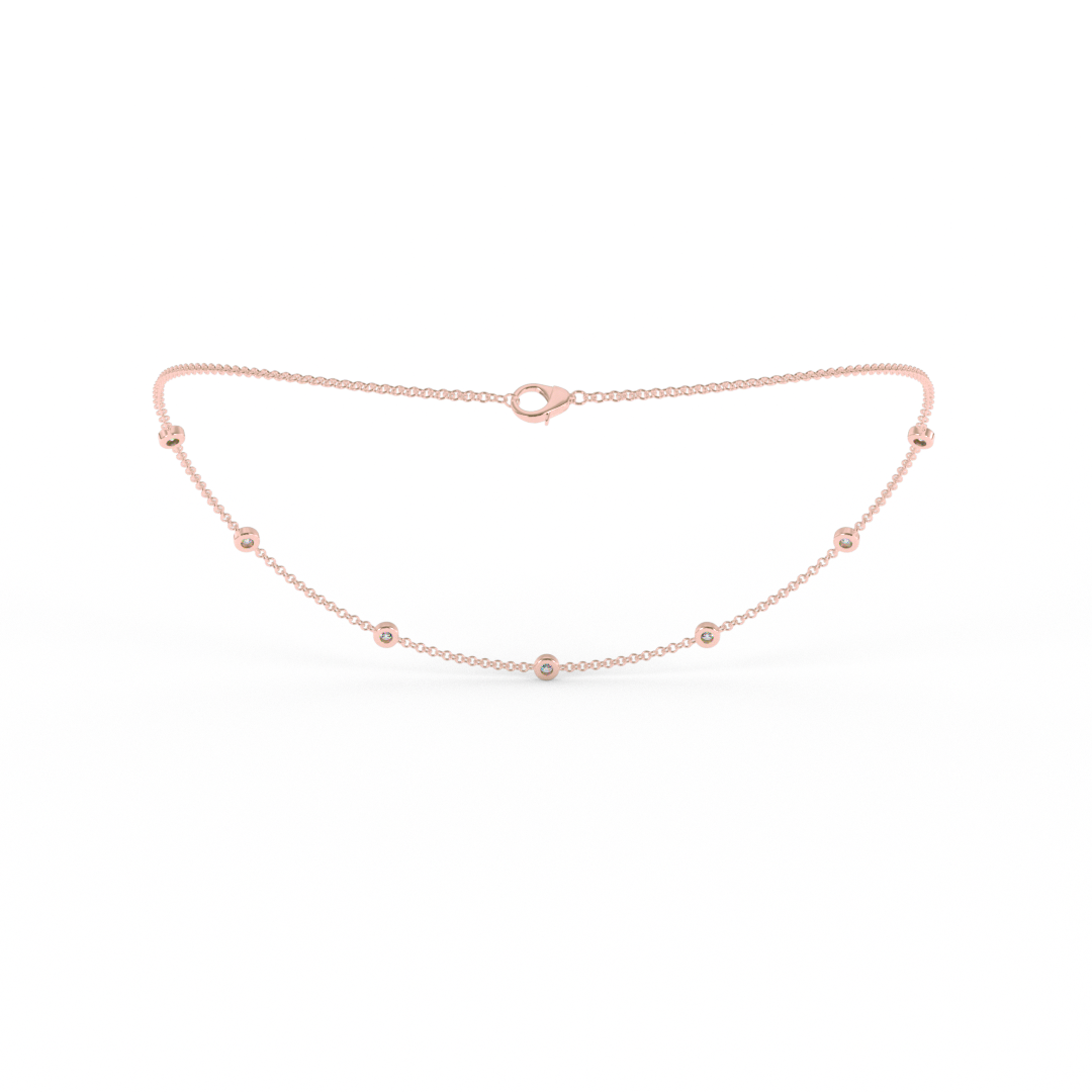 7-Diamond Bezel Set Necklace