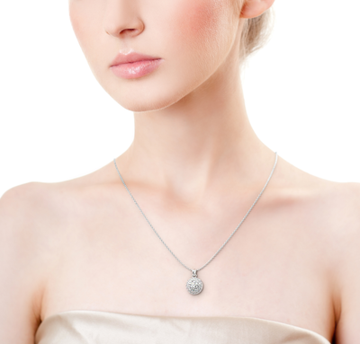 Brilliant Round Diamond Halo Necklace