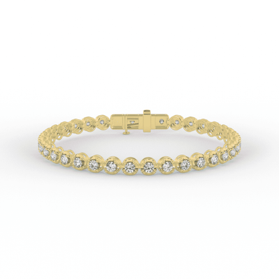 Brilliant Round Crown Setting Lab Grown Diamond Tennis Bracelet