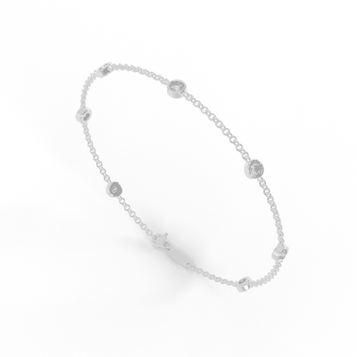 Brilliant Round Lab Grown Diamond Bezel Bracelet