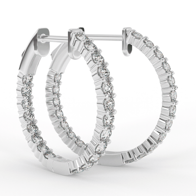 Brilliant Round Diamond Inside Out Hoop Earrings