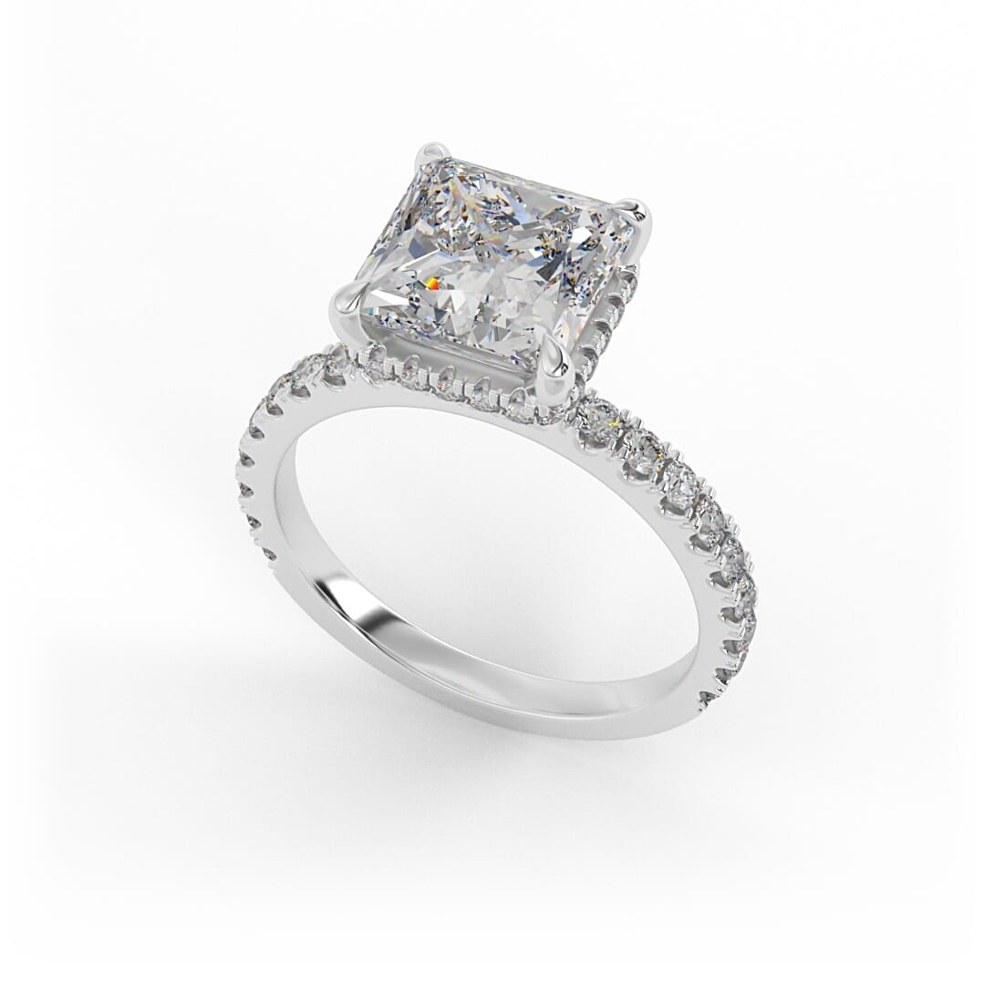 Clara Princess Pave Set Engagement Ring