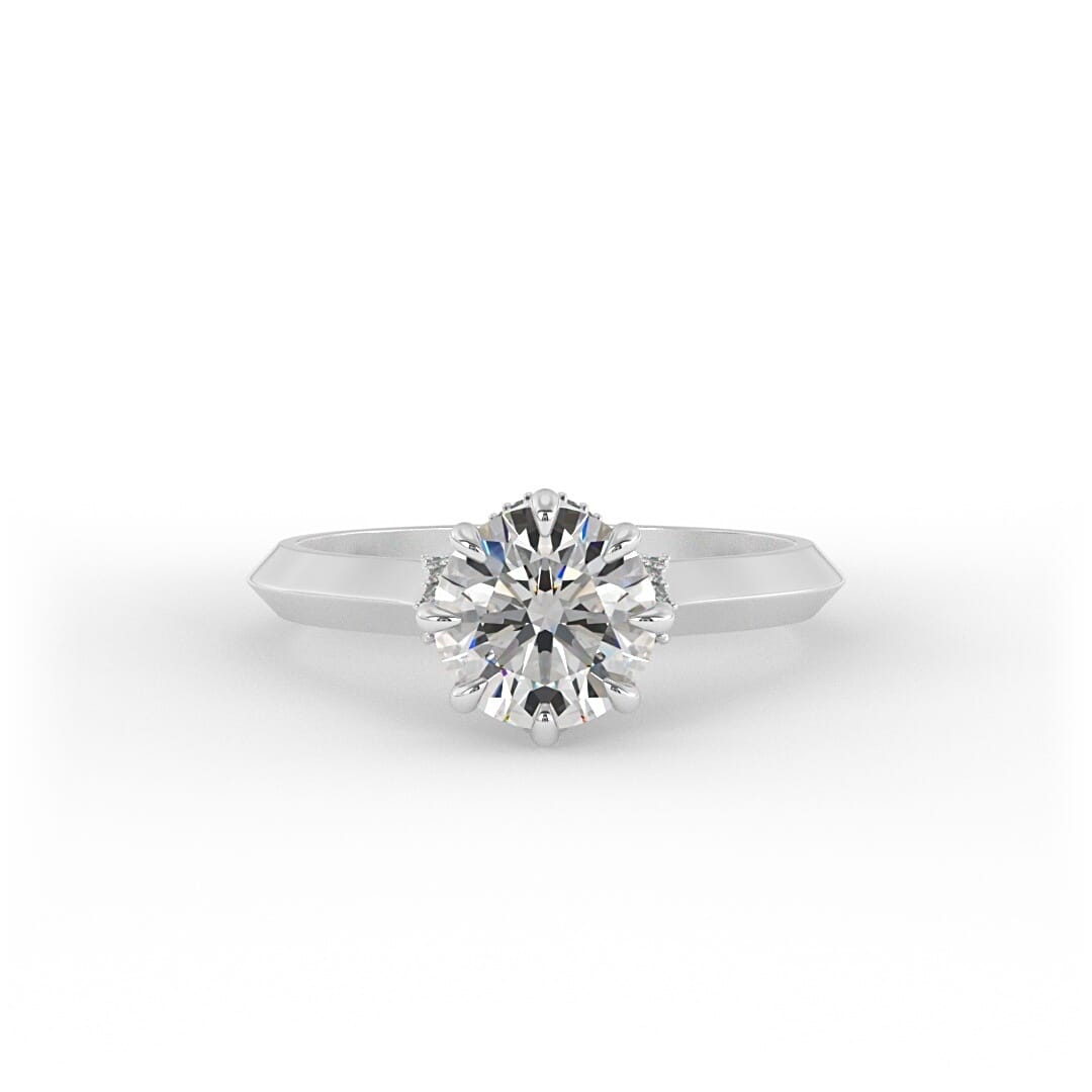 Daisy Brilliant Round Solitaire Set Engagement Ring
