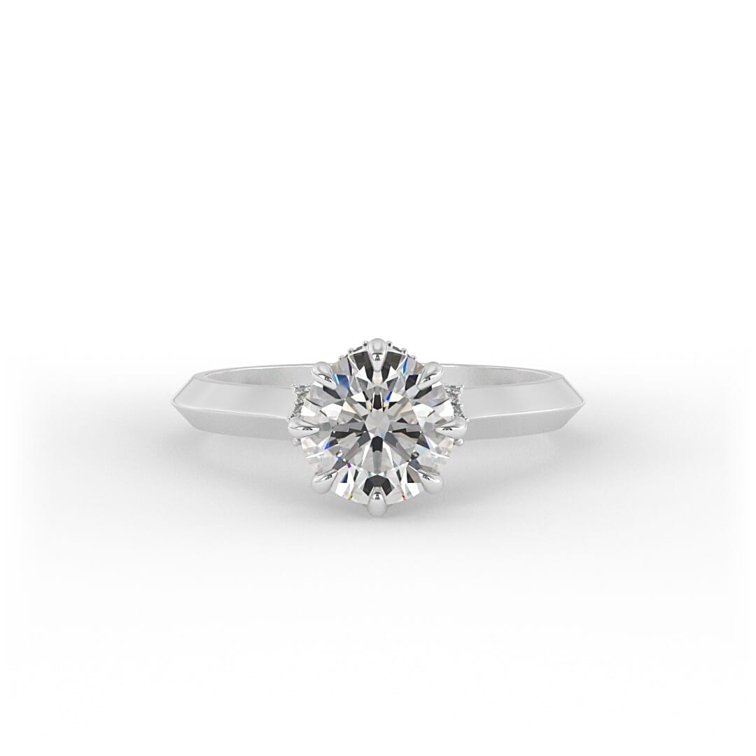 Daisy Brilliant Round Solitaire Set Lab Grown Engagement Ring