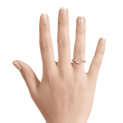 Daphne Cushion Pave Set Lab Grown Engagement Ring
