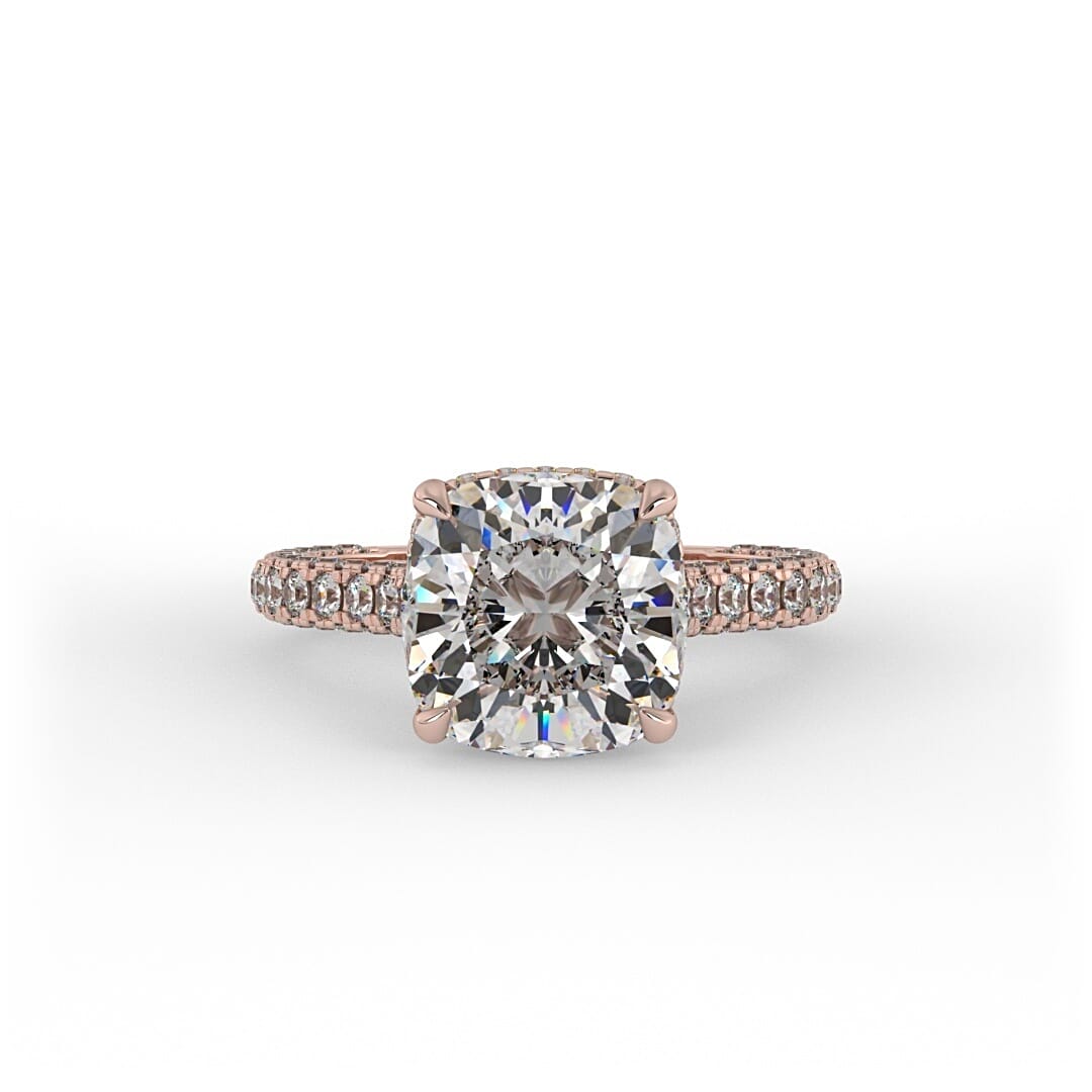 Daphne Cushion Pave Set Engagement Ring