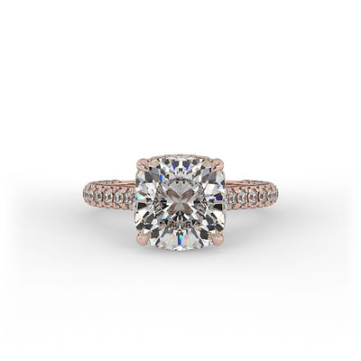 Daphne Cushion Pave Set Engagement Ring