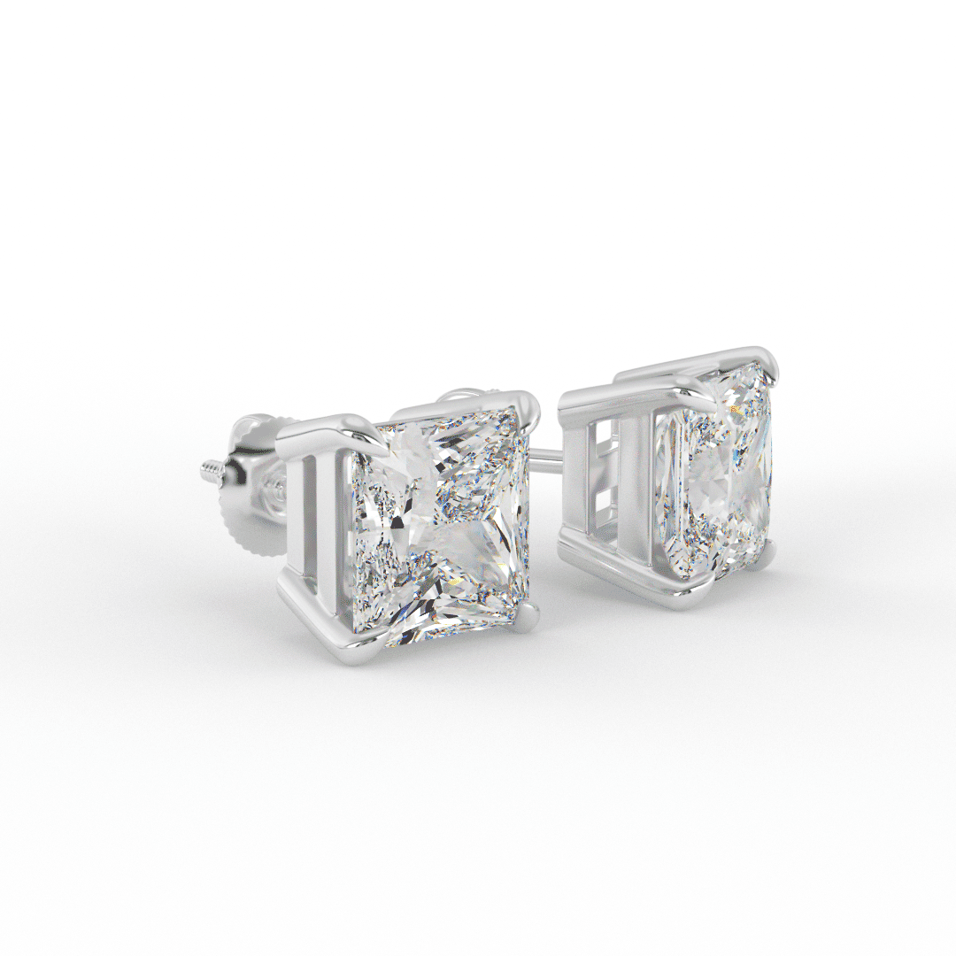 Lab Grown Diamond Princess Stud Earrings