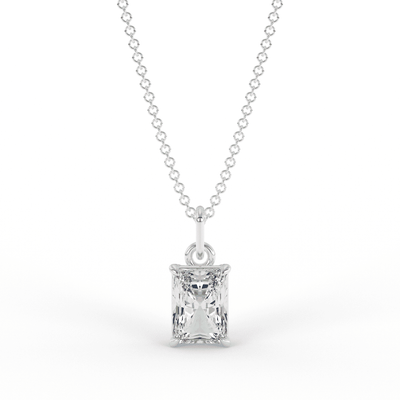 Lab Grown Diamond Radiant Solitaire Necklace