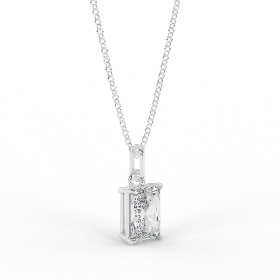 Lab Grown Diamond Radiant Solitaire Necklace