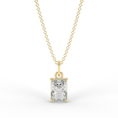 Lab Grown Diamond Radiant Solitaire Necklace