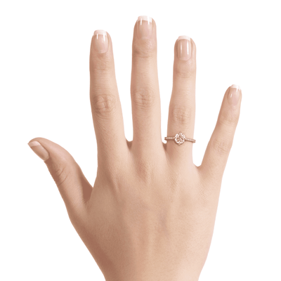 Eliza Brilliant Round Pave Set Lab Grown Engagement Ring