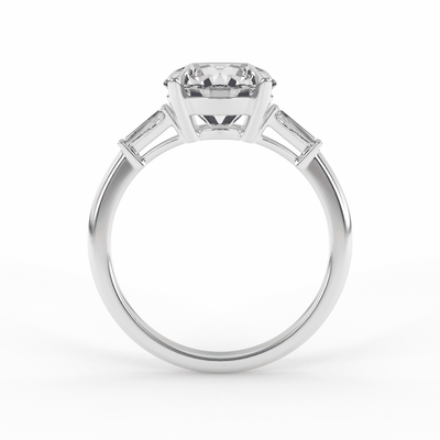 Ella Brilliant Round 3 - Stone Set Engagement Ring