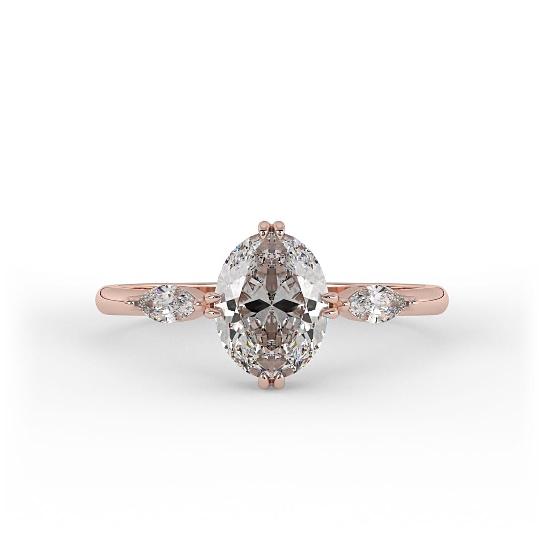 Ellie Oval 3 - Stone Set Lab Grown Engagement Ring