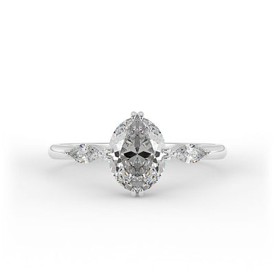 Ellie Oval 3 - Stone Set Lab Grown Engagement Ring