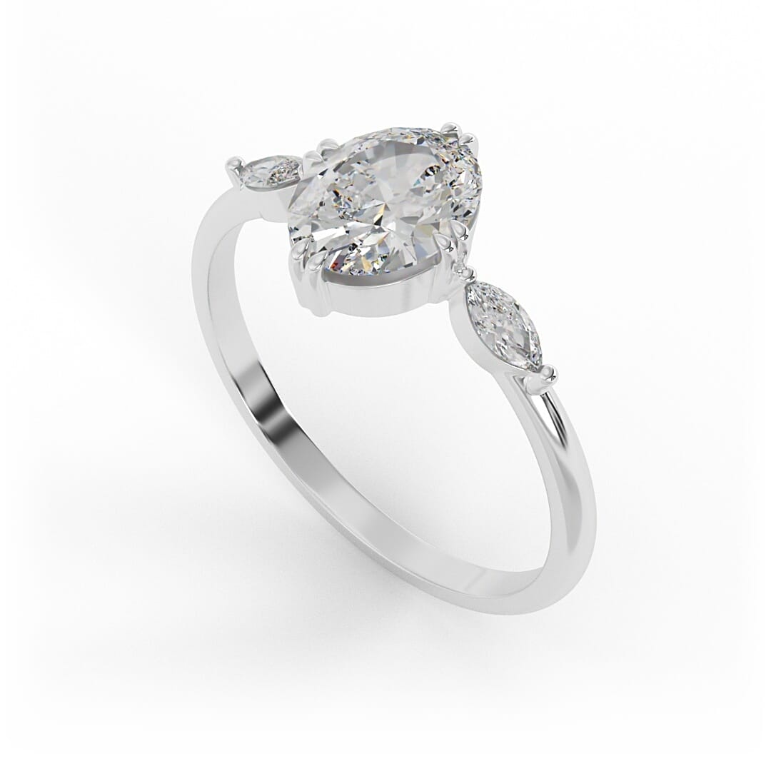 Ellie Oval 3 - Stone Set Lab Grown Engagement Ring
