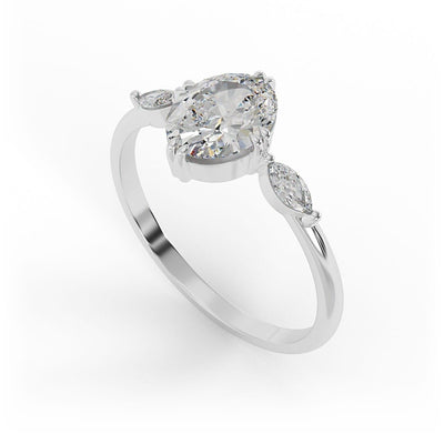 Ellie Oval 3 - Stone Set Lab Grown Engagement Ring
