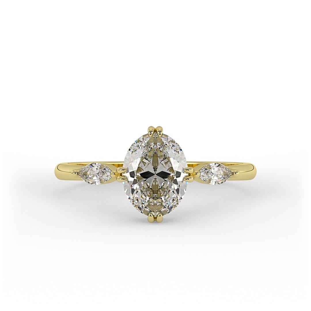 Ellie Oval 3 - Stone Set Lab Grown Engagement Ring