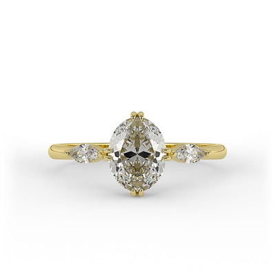 Ellie Oval 3 - Stone Set Lab Grown Engagement Ring
