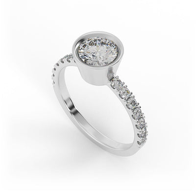 Eve Brilliant Round Bezel Set Lab Grown Engagement Ring