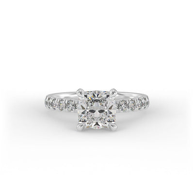 Genevieve Brilliant Round Pave Set Engagement Ring