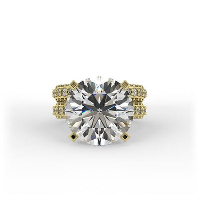 Iris Brilliant Round Pave Set Engagement Ring