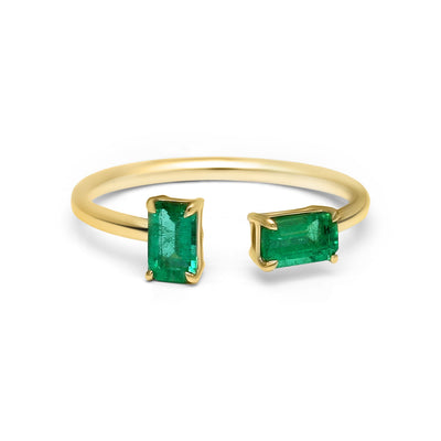 Emerald 2-Stone Ring