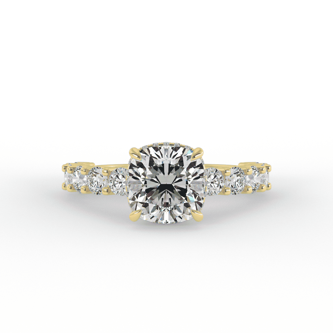 Jessica Cushion Pave Set Engagement Ring