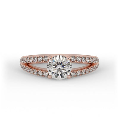 Lola Brilliant Round Pave Set Engagement Ring