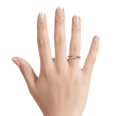 Lola Brilliant Round Pave Set Engagement Ring