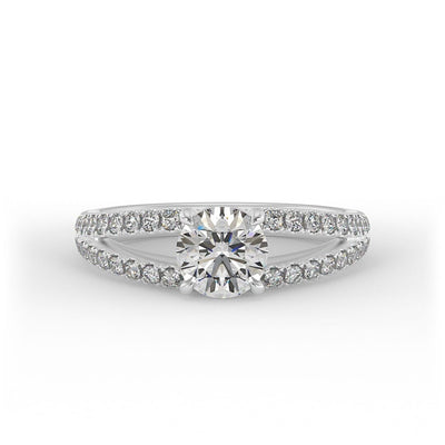 Lola Brilliant Round Pave Set Engagement Ring